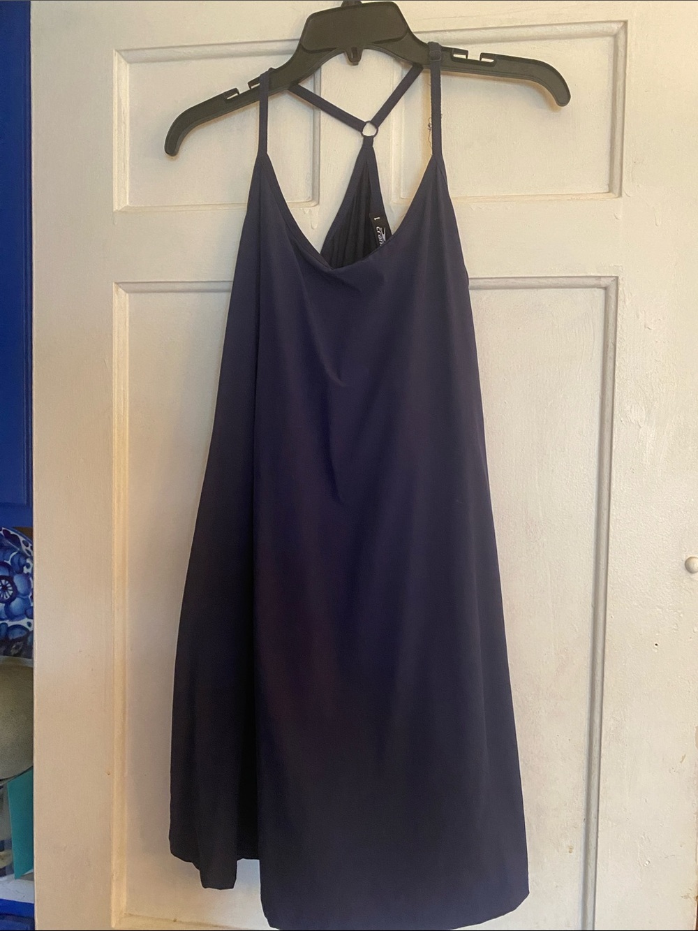 Crane Navy Sleeveless Slip Activewear Dress with Racerback Straps